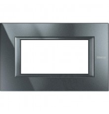 Axolute. Рамка декоративная прямоугольная итальянского стандарта. Цвет "Антрацит" Монохром. 4 модуля.  HA4804HS  Legrand