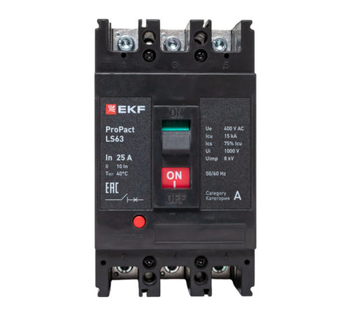 Выключатель автоматический LS63 15кА 3P 25А ProPact  mccb-63-15-3-25-ls  EKF