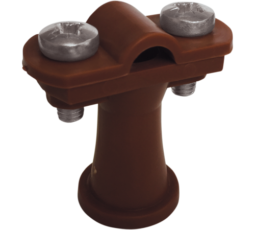 Держатель проводника круглого 6-10 мм коричневый, высота 38 мм, пластик91105Ezetek