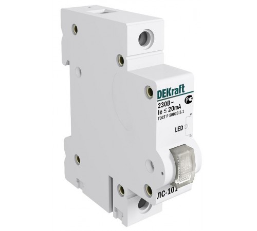 Лампа сигнальная на DIN-рейку 1P цвет красный LE  18002DEK  DEKraft