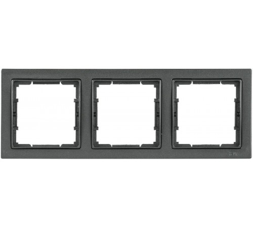 BOLERO Q1 антрацит Рамка 3-местнаяя квадратная РУ-3-БА EMB32-K95-Q1  IEK