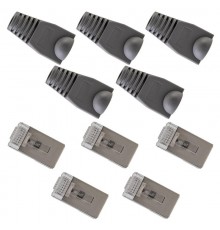 Набор разъемов сетевых №2 (5 разъемов FTP, 5 колпачков)  06-0072-A5  REXANT