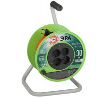 Удлинитель силовой  RP-4-2x1.0-30m на пластиковой катушке без заземления 4 розетки 30м ПВС 2х1мм2   Б0059782  ЭРА