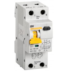 Выключатель автоматический дифференциального тока АВДТ 32 1п+N 63А C 100мА тип A  MAD22-5-063-C-100  IEK