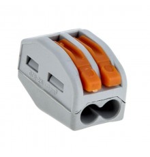 Строительно-монтажная клемма СМК 222-412 с рычагом 2 отверстия 0,08-2,5мм2 (100шт.) EKF PROxima  plc-smk-412  EKF