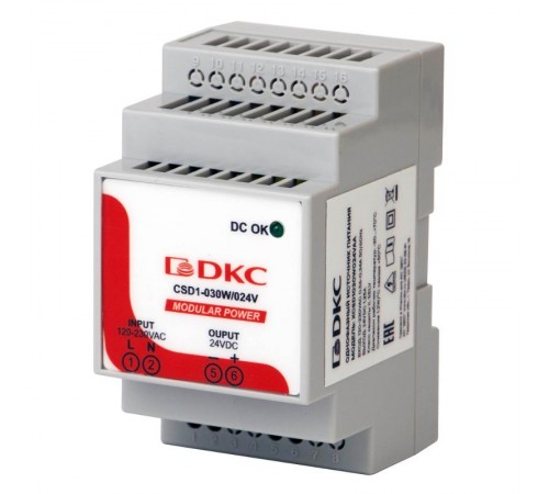 Источник питания "MODULAR POWER", однофазный, 30Вт, 4-2А, 12(5-15)В  XCSD1030W012VAA  DKC