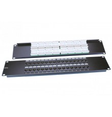 Патч-панель PP3-19-32-8P8C-C5E-110D 19", 2U, 32 порта RJ-45, категория 5e, Dual IDC, ROHS, цвет черный  246097  Hyperline