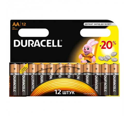 Элемент питания Duracell LR6-12BL BASIC  C0037388  Duracell