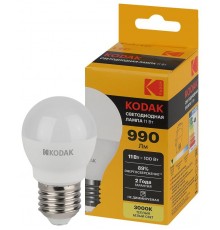 Лампа светодиодная P45-11W-830-E27 11Вт шар теплый белый свет  Б0057620  Kodak