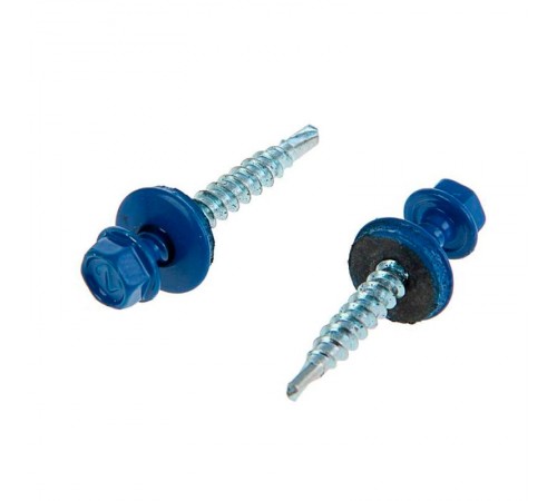 Саморез КР св. 4,8х35 RAL-5005 (насыщенный синий) (250 шт) - ведро ( 1,478 кг)  113535  Tech-KREP