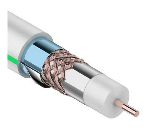 Кабель RG-6U+CU, (75%), 75 Ом, 100м., белый, (тройной экран), "MASTER"  01-2241  REXANT