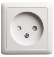 Хит Белый О/У без изолирующей пластины  Розетка без заземления со шторками, 16А, 250В  RA10-137-B  SE