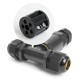 LD523/LD530 Соединитель-коннектор для проводов T 3-контактный, водонепрониц. (клемма 3pin), черный  41462  Feron