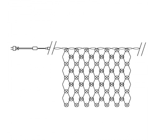 Гирлянда - сеть 160 диодов  мульти  CL70   1,5х1,5м + 1.5м прозрачный шнур, IP20  32354  FERON