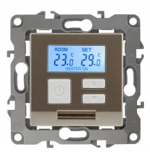 12-4111-04  Терморегулятор универс. 230В-Imax16А, IP20, Эра12, шампань  Б0031274  ЭРА