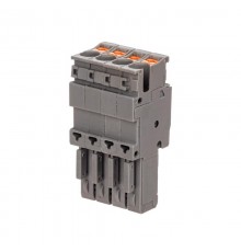 Штекер, зажим push-in, 4 точки подключения, 2.5 кв.мм, серый  VPR-P-2.5-4  DKC