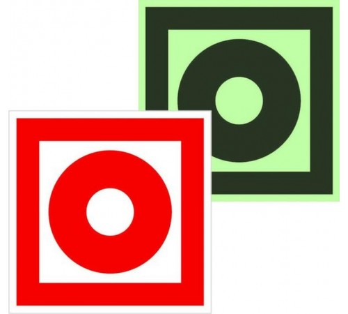 Знак F 10 "Кнопка включения установок (систем) пожарной автоматики" 200х200 мм  pn-f-10-f  EKF