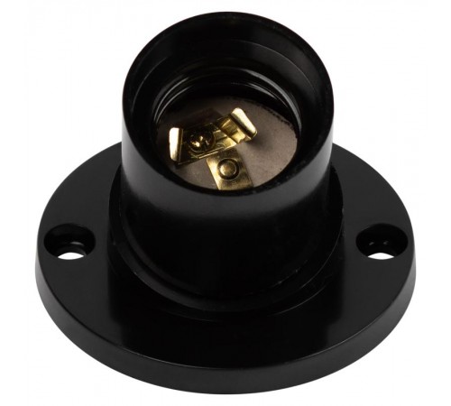 Патрон  Е27 настенный бакелит черный без наклейки групповая упаковка 50 шт  Б0069198  ЭРА