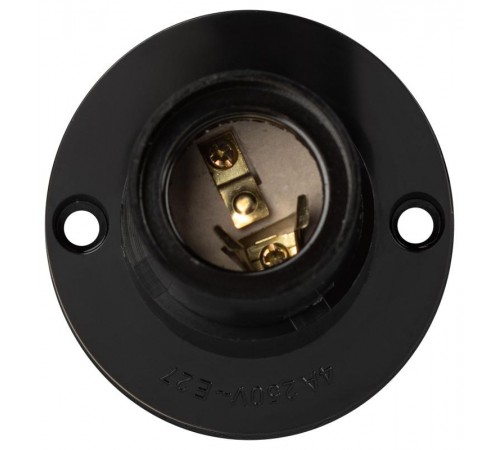 Патрон  Е27 настенный бакелит черный без наклейки групповая упаковка 50 шт  Б0069198  ЭРА