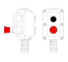 Взрывонепроницаемый пост управления из алюминия LCSD-02-B-MB-P1B(11)x1-P6E(11)x1-PBMB-KA2MHK  LCSD21000059  DKC