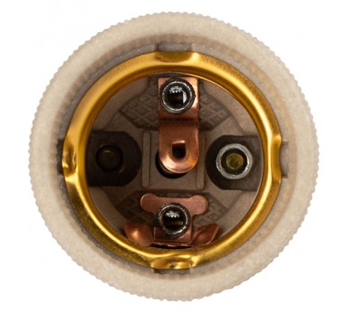 Патрон  Е27 керамический белый с держателем  Б0069217  ЭРА