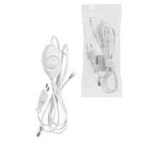 Шнур с плоской вилкой и светорегулятором "Народный" ШВВП 2х0,5 мм2, 1,5м, белый  SQ1305-0049  TDM