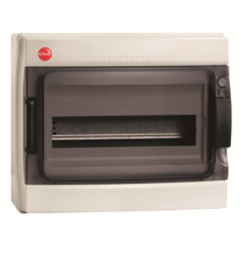 Щиток настенный с дверцей 12модулей IP65, серый с клеммным блоком 1х87512 и замком  85912  DKC