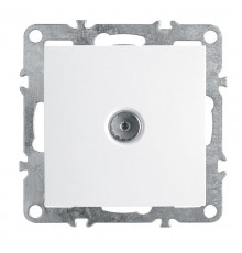 PST00-9108-01 Розетка телевизионная 1-местная, 75 Ом (механизм), 5-862МГц, серия Эрна, белый  39315  STEKKER