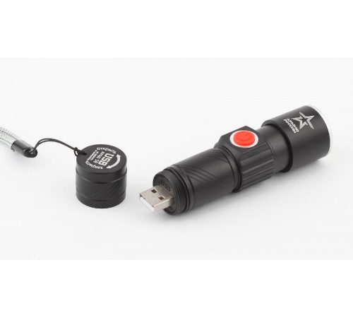 Фонарь универсальный 1хLED аккумулятор Li MA-601 Циркон  3Вт, регулируемый фокус, 3 режима, USB  Б0030191  АРМИЯ РОССИИ