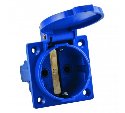 Розетка 112 панельная скрытая с крышкой 2Р+PЕ 16А 220В IP44 EKF  ps-112-16-220  EKF