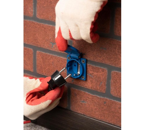 Розетка 112 панельная скрытая с крышкой 2Р+PЕ 16А 220В IP44 EKF  ps-112-16-220  EKF