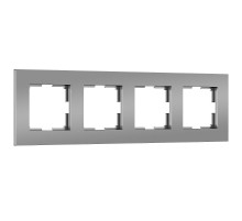 W0042965/ Электроустановочные изделия - Рамка на 4 поста Slab (серебро софт) a062817Werkel