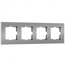 W0042965/ Электроустановочные изделия - Рамка на 4 поста Slab (серебро софт) a062817Werkel