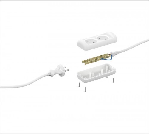 Удлинитель электрический   UX-2-5m без заземления 2 розетки 5м ШВВП 2x0,75мм2 6А  Б0038559  ЭРА