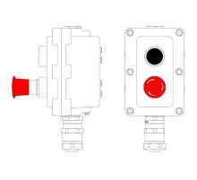 Взрывонепроницаемый пост управления из алюминия LCSD-02-B-MB-P1B(11)x1-P6E(11)x1-PBMB-ANP15BMB  LCSD21000081  DKC