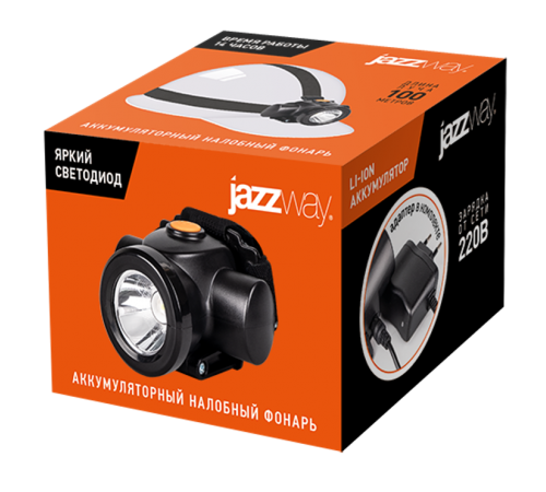 Фонарь AccuH8-L1W, Li-Ion  .5028036  Jazzway