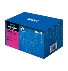 Бахрома с коннекторами светодиодная  с контроллером  ULD-B3010-200/SWK BLUE IP67  3 м. 200 диодов, шнур белый, соед  UL-00002329  Uniel