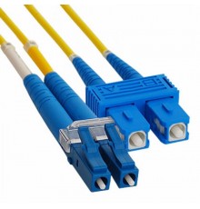Патч-корд оптический переходной (SM), 9/125 (OS2), LC/UPC-SC/UPC, (Duplex), 1м  50-2409  REXANT