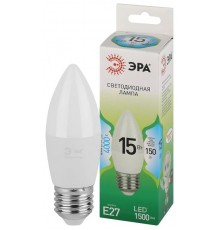 Лампа светодиодная  GREEN LINE LED B35-15W-840-E27 GL E27 15 Вт свеча яркий белый свет  Б0067115  ЭРА