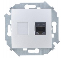 Simon 15 Алюминий Розетка компьютерная  RJ45 кат.5e (AMP)  1591551-033  Simon
