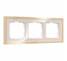 W0032851/ Электроустановочные изделия Рамка на 3 поста Baguette (айвори/латунь)  a060236  Werkel