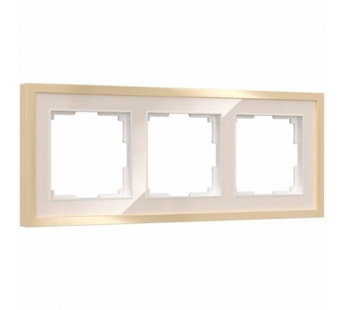 W0032851/ Электроустановочные изделия Рамка на 3 поста Baguette (айвори/латунь)  a060236  Werkel