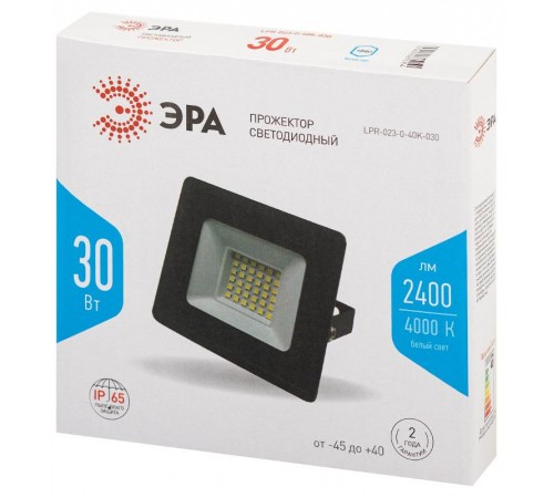 Прожектор светодиодный LPR-023-0-40K-030 30Вт 4000K 2400Лм 103х99х23,5  Б0052031  ЭРА