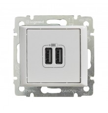 Valena Белый DIY Зарядное устройство USB тип А / тип А 3000мА 15Вт  694370  Legrand