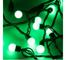 Светодиодная гирлянда ARD-BALL-CLASSIC-D17.5-10000-BLACK-100LED GREEN (230V, 7W)  025581  Arlight