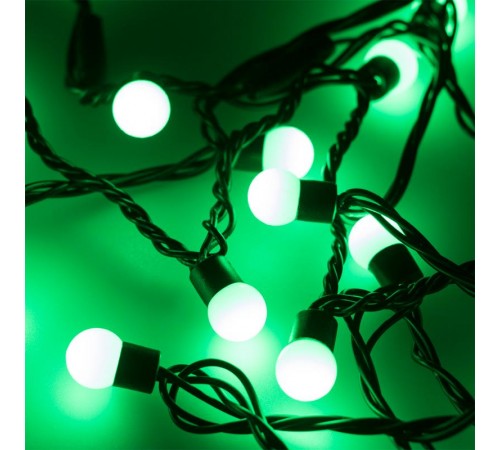 Светодиодная гирлянда ARD-BALL-CLASSIC-D17.5-10000-BLACK-100LED GREEN (230V, 7W)  025581  Arlight