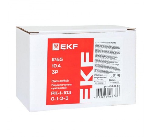 Переключатель кулачковый ПК-1-103 10А 3P "0-1-2-3" IP65  pk-1-103-10-65  EKF