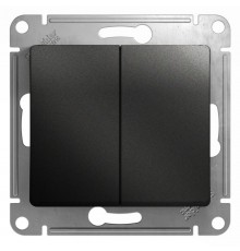 Glossa Антрацит Выключатель 2-клавишный, сх.5, 10АХ  GSL000751  SE