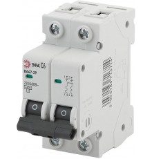Выключатель автоматический двухполюсный NO-902-115 ВА47-29 2P 50А кривая C (6/90/1890)  Б0031937  ЭРА