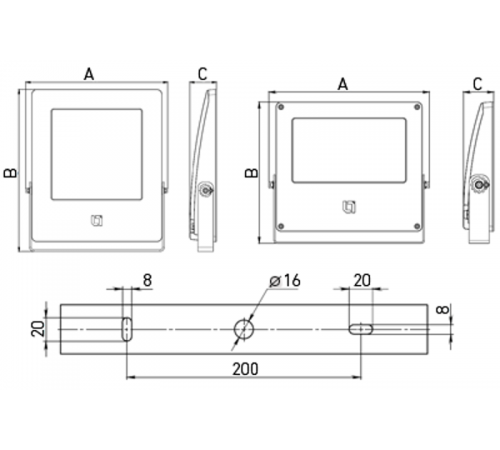 Прожектор светодиодный архитектурный LEADER LED 140 A15x140 148Вт 4000К 120град IP66  1350000380  Световые Технологии